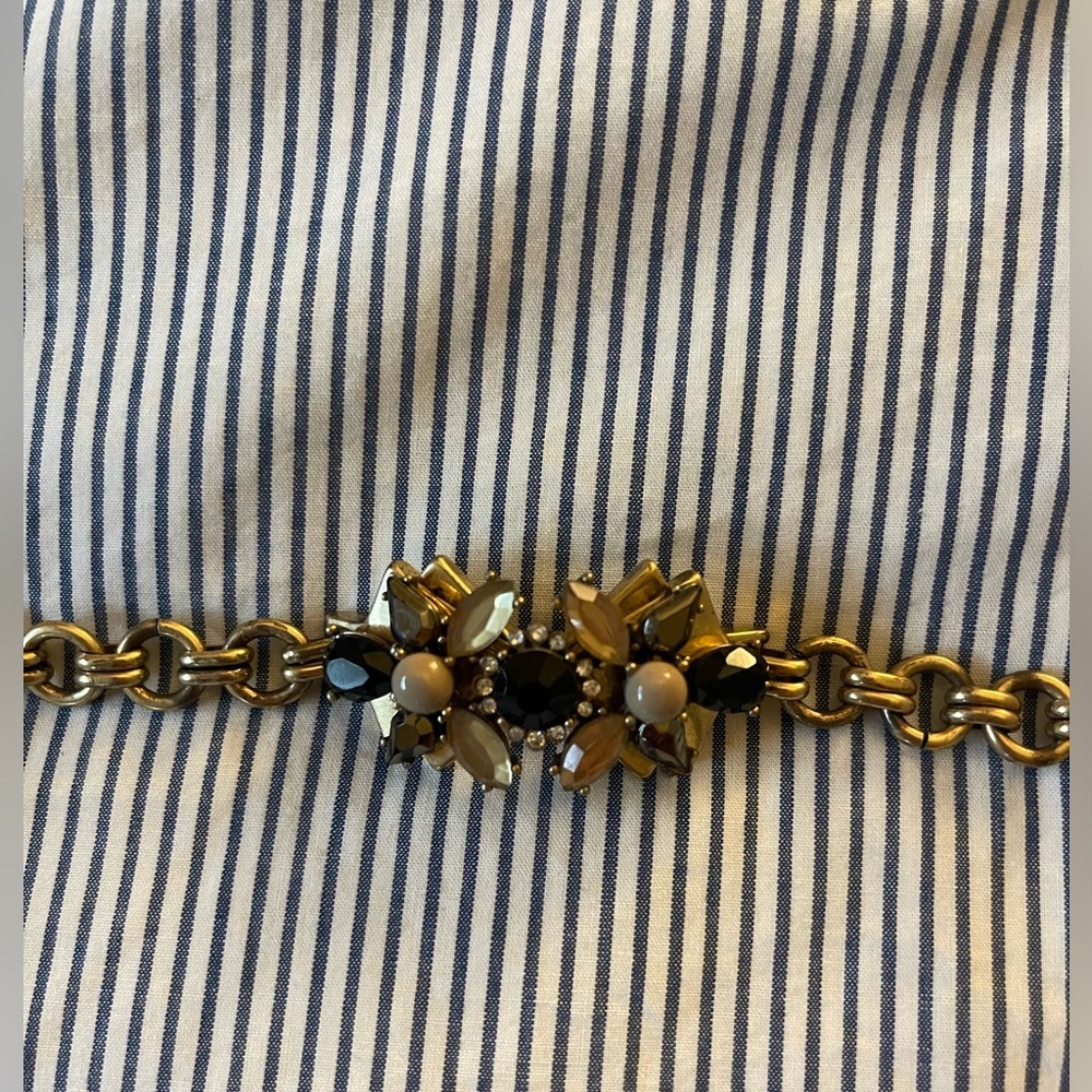 VINTAGE J.Crew Gold Rhinestone Bracelet - Picture 7 of 9